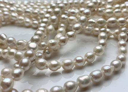 5-6x7mm Natural White Freshwater TearDrop Pearl Bead Genuine Natural White Freshwater Small Baroque Pearl 60 Pieces #P1318