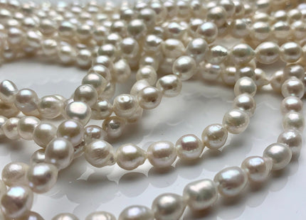 5-6x7mm Natural White Freshwater TearDrop Pearl Bead Genuine Natural White Freshwater Small Baroque Pearl 60 Pieces #P1318