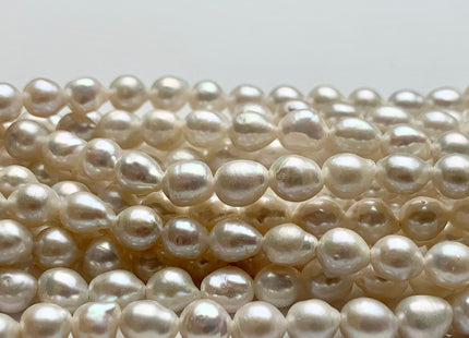 5-6x7mm Natural White Freshwater TearDrop Pearl Bead Genuine Natural White Freshwater Small Baroque Pearl 60 Pieces #P1318