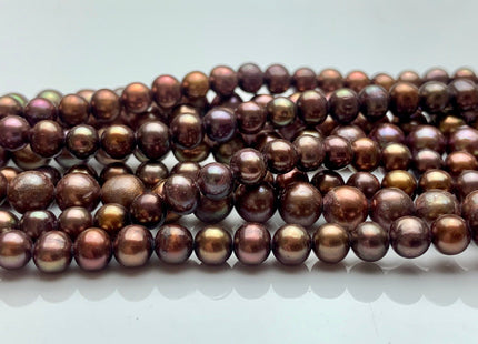 4-5 mm AAA Copper Chocolate Brown Off Round Freshwater Pearl Beads Genuine Dark Brown Small Potato Freshwater Pearls #P1403