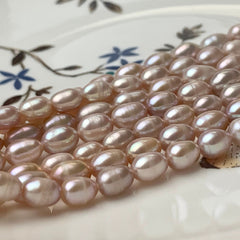 5x7-8 mm AAA Natural Pink Rice / Oval Freshwater Pearls Genuine Freshwater Pearls Beads Cultured Freshwater Pearls Natural Pink Color #1149