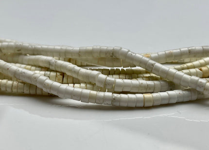 4 mm White Howlite Turquoise Heishi Rondelle Shape Howlite Turquoise Gemstones Loose Beads 15 Inches Strand #3844