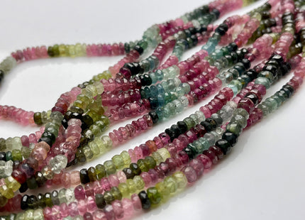 2x4 mm Or 3x5 mm Faceted Rondelle Natural Tourmaline Bead Natural Pink Green Black Watermelon Gemmy Tourmaline Gemstone 13 Inch Strand #2200
