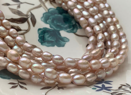5x7-8 mm AAA Natural Pink Rice / Oval Freshwater Pearls Genuine Freshwater Pearls Beads Cultured Freshwater Pearls Natural Pink Color #1149