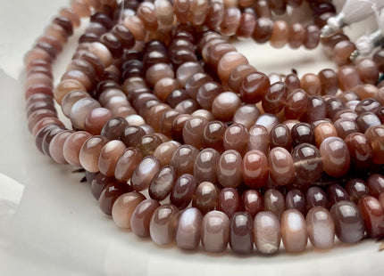 8mm 9mm 10mm Natural AAA Coffee Moonstone Beads Smooth Rondelle Top Quality Coffee Moonstone Beads 8 inches Strand #3734
