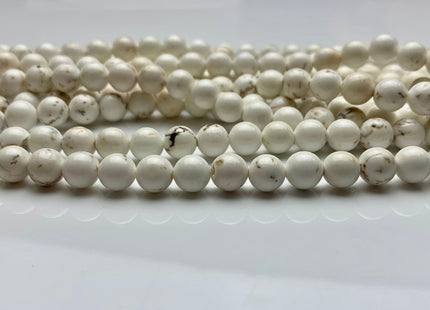 4mm 6mm 8mm 10mm Smooth Round Howlite Turquoise Gemstone Beads Genuine White Howlite Gemstone Loose Beads #2461