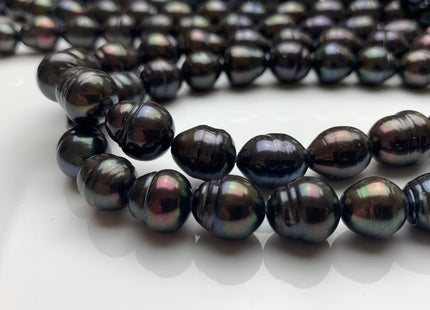 9x11 mm Dark Peacock/Green Color Freshwater Rice/Oval Pearls Genuine Black Peacock Rice/Oval Freshwater Pearls #1669