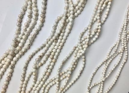 4mm 6mm 8mm 10mm Smooth Round Howlite Turquoise Gemstone Beads Genuine White Howlite Gemstone Loose Beads #2461