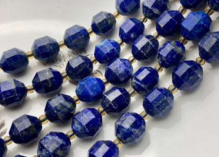 9x10mm AAA Half Strand Faceted Energy Prism Cut Lapis Gemstone Genuine Double Terminated Points Natural Blue Lapis Beads 16 Pieces #3609