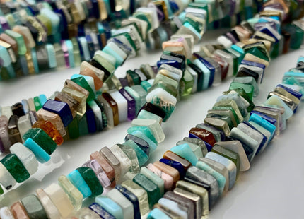 5mm 6mm 6-7mm 100% All Natural Mixed Amethyst Lapis Jade Turquoise Black Tourmaline Rose Quartz Flat Square Heishi Beads 8 Inches #3712