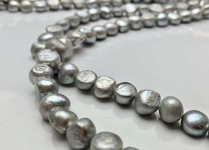 WHOLESALE 8mm 10-11mm Silver Gray Freshwater Pearl Nugget Beads Gray Color Freshwater Pearls Genuine Freshwater Nugget Pearls #293