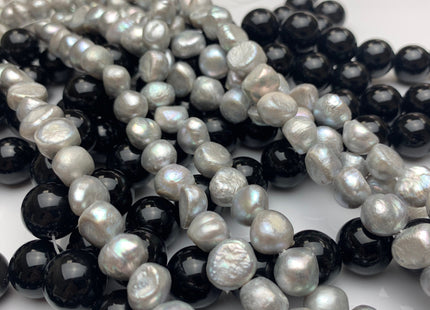 WHOLESALE 8mm 10-11mm Silver Gray Freshwater Pearl Nugget Beads Gray Color Freshwater Pearls Genuine Freshwater Nugget Pearls #293