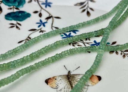 3.5-5 mm Natural Green Kyanite Gemstone Beads Faceted Rondelle Shape Genuine Green Kyanite Gemstone Beads 15 Inches Strand #4156