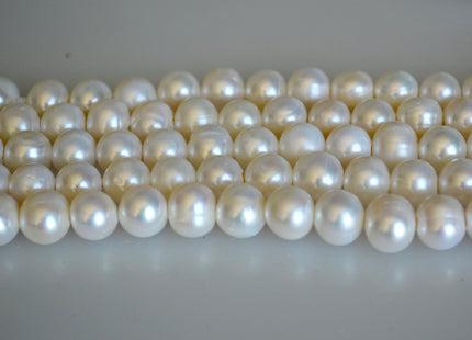 10 mm Half Strand Large Hole Natural White Freshwater Pearl Beads 2.0mm Hole, Large Hole White Freshwater Pearls #16
