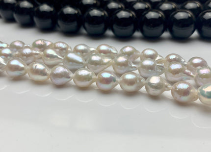 7x9-10 mm Natural White/Silver Gray AAA Baroque Freshwater Pearl Cultured Baroque Pearls Natural Edison Baroque Freshwater Pearls #1040
