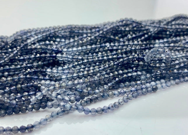 BEST DEAL 2.5 mm AAA Faceted Round Tiny Iolite Gemstone Beads Genuine Natural Multi Color Gemmy Iolite Loose Beads 13 Inches Strand #2953