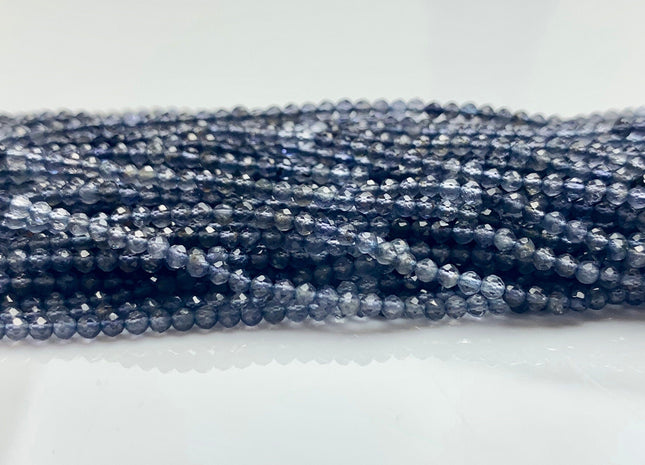 BEST DEAL 2.5 mm AAA Faceted Round Tiny Iolite Gemstone Beads Genuine Natural Multi Color Gemmy Iolite Loose Beads 13 Inches Strand #2953