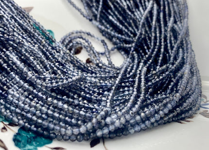 BEST DEAL 2.5 mm AAA Faceted Round Tiny Iolite Gemstone Beads Genuine Natural Multi Color Gemmy Iolite Loose Beads 13 Inches Strand #2953