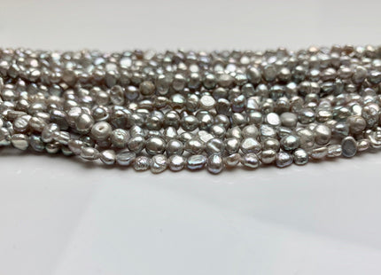 4-5 mm Gray Color Potato Nugget Freshwater Pearl Beads Genuine Freshwater Pearls Tiny Gray Nugget Cultured Seed Pearl Beads #1863