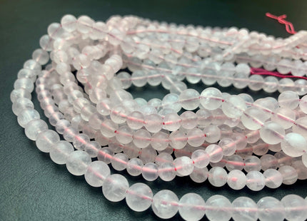 4mm 6mm 8mm 10mm Natural Matte Smooth Round Crystal Quartz Genuine Pink Color Quartz Gemstone Beads 15.5 Inches Strand #3008