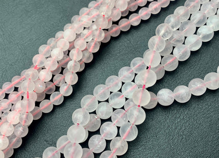 4mm 6mm 8mm 10mm Natural Matte Smooth Round Crystal Quartz Genuine Pink Color Quartz Gemstone Beads 15.5 Inches Strand #3008