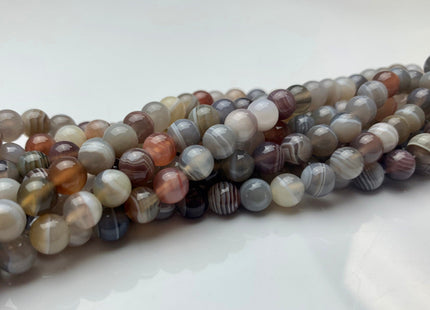 4mm 6mm 8mm 10mm 12mm AAA Natural Color Smooth Round Botswana Agate Gemstone Beads Top Quality Natural Color Gemstone # 2355