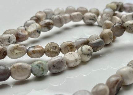 7-9x10-13 mm Natural Porcelain Jasper Gemstone Nugget Beads Genuine Gray and White Color Porcelain Jasper Nugget Gemstone Beads #3854