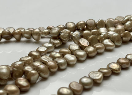 8-9 mm AA Beige Champagne Color Potato Nugget Freshwater Pearl Beads Genuine Beige Champagne Color Freshwater Nugget Pearl Beads #P2039