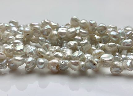 6-7x8 mm Natural White Keshi Freshwater Pearl Beads Top Drilled Keshi Pearls Genuine Freshwater Silver White Luster Keshi Pearls #P1169