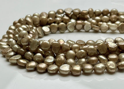 8-9 mm AA Beige Champagne Color Potato Nugget Freshwater Pearl Beads Genuine Beige Champagne Color Freshwater Nugget Pearl Beads #P2039