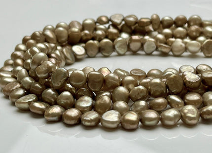 8-9 mm AA Beige Champagne Color Potato Nugget Freshwater Pearl Beads Genuine Beige Champagne Color Freshwater Nugget Pearl Beads #P2039