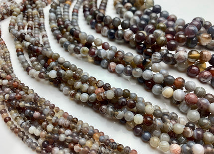 4mm 6mm 8mm 10mm 12mm AAA Natural Color Smooth Round Botswana Agate Gemstone Beads Top Quality Natural Color Gemstone # 2355