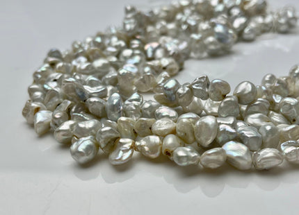 7-8x10 mm Natural White Keshi Freshwater Pearl Beads Rare Top Drilled Genuine Keishi Freshwater Pearls Grade C #P1558