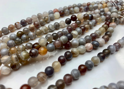 4mm 6mm 8mm 10mm 12mm AAA Natural Color Smooth Round Botswana Agate Gemstone Beads Top Quality Natural Color Gemstone # 2355