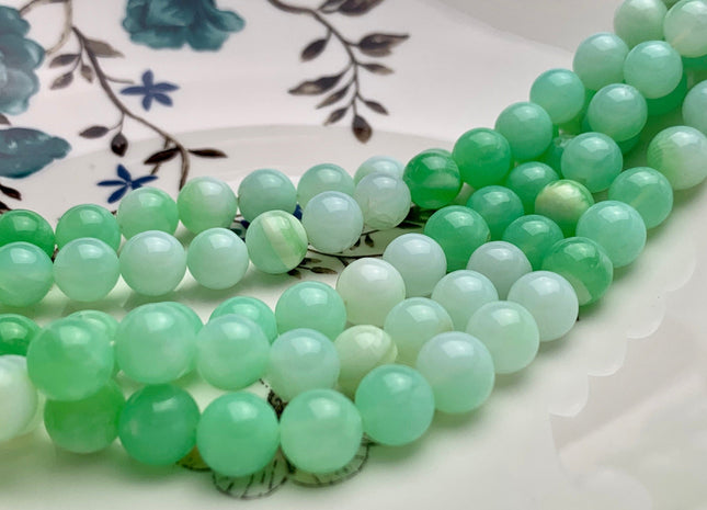 6mm 7mm 8mm 9mm AAA 100% All Natural Smooth Round Multi Green Opal Gemstone Beads Genuine Natural Peruvian Opal 8 Inches Strand #3188
