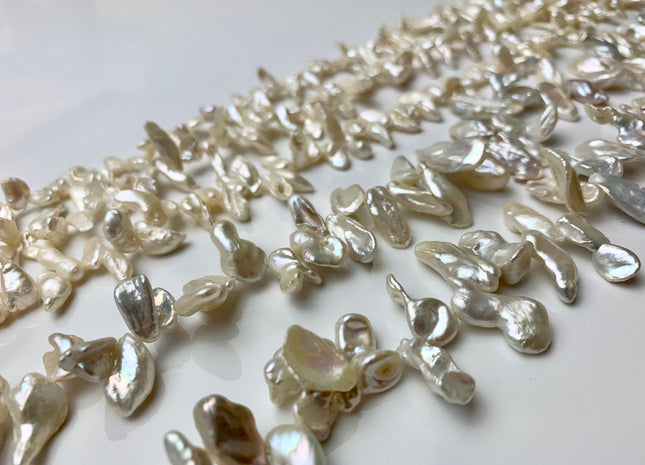 5x11-13 mm OR 8x15-18 mm Natural White Keishi Freshwater Pearls Top Drilled Keishi Pearls Rare Dancing Freshwater Keishi Pearls #1197