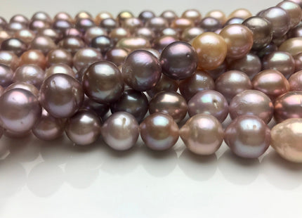 10-13 mm AA Natural Multi Pink Freshwater Baroque/Edison Pearl Beads Limited Edition Off Round Shape Genuine Edison Freshwater Pearl #1047