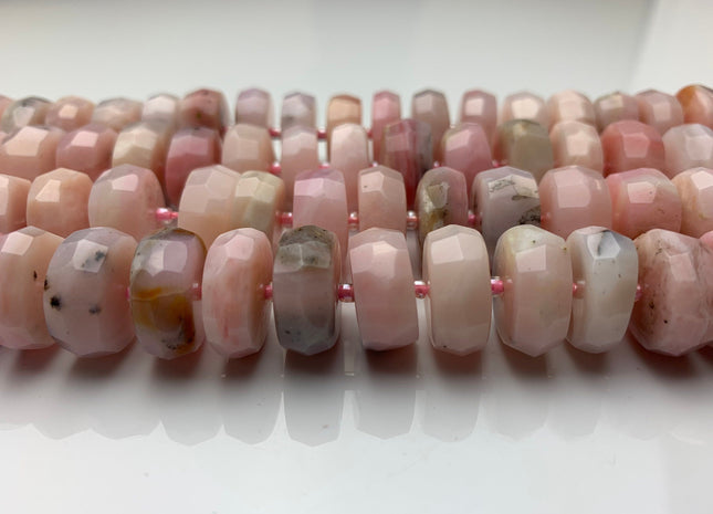 7-8x16 mm Faceted Rondelle Shape Natural Pink Opal Gemstone Genuine Quality Natural Color Pink Opal Gemstone #2260