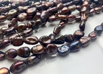 6-7x9-13 mm AA Dark Brown Keshi Freshwater Pearls Beads Genuine Rice Nugget Shape Dark Brown Keshi Freshwater Pearl Beads #P1645