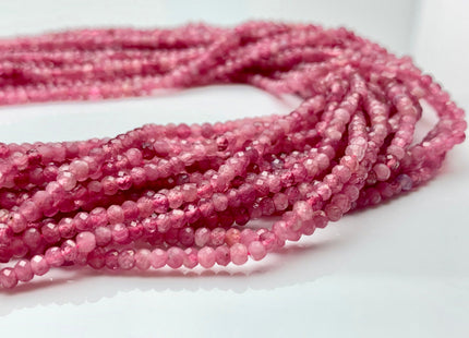 2x3-3.5 mm Natural Color Faceted Rondelle Pink Tourmaline Gemstone Beads Genuine Natural Pink Tourmaline Loose Bead 15.5 Inches #2620