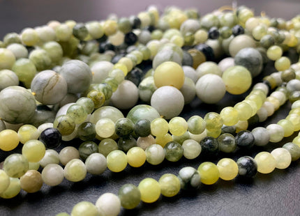 4 mm 6 mm 8 mm 10 mm 12 mm Smooth Round Natural Quartz Gemstone Beads Natural Moss Green Color Quartz Loose Beads 15 Inches Strand #3536