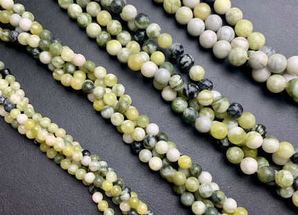 4 mm 6 mm 8 mm 10 mm 12 mm Smooth Round Natural Quartz Gemstone Beads Natural Moss Green Color Quartz Loose Beads 15 Inches Strand #3536