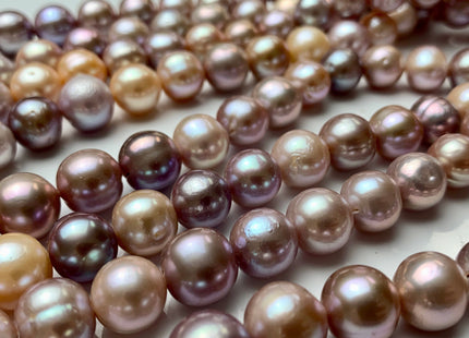 10-13 mm AA Natural Multi Pink Freshwater Baroque/Edison Pearl Beads Limited Edition Off Round Shape Genuine Edison Freshwater Pearl #1047