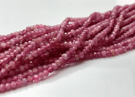 2x3-3.5 mm Natural Color Faceted Rondelle Pink Tourmaline Gemstone Beads Genuine Natural Pink Tourmaline Loose Bead 15.5 Inches #2620