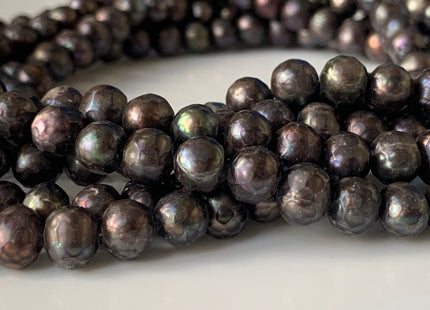 8 mm Faceted Potato Freshwater Pearl Dark Peacock Rare Genuine Faceted Cultured freshwater Pearl Beads #1033