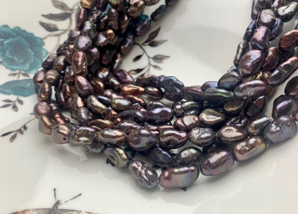 6-7x9-13 mm AA Dark Brown Keshi Freshwater Pearls Beads Genuine Rice Nugget Shape Dark Brown Keshi Freshwater Pearl Beads #P1645