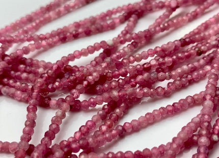 2x3-3.5 mm Natural Color Faceted Rondelle Pink Tourmaline Gemstone Beads Genuine Natural Pink Tourmaline Loose Bead 15.5 Inches #2620