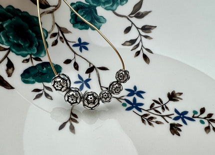 One Piece 6mm 8mm 925 Sterling Silver Tibetan Style Silver Spacer Flower Ball Genuine Sterling Silver Spacer Bali Antique Beads #10276