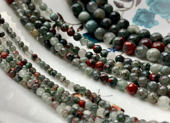 4mm 6mm 8mm 10mm AAA Faceted Round Africa Bloodstone Beads High Quality Round Africa Bloodstone Loose Beads 15.5 Inches Strand #2790