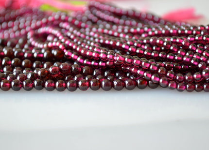 2mm 3mm 4mm AAA Natural Smooth Round Garnet Beads #2032